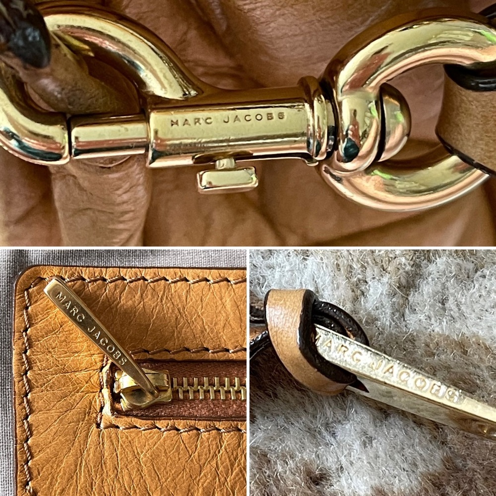 Marc Jacobs Lou Bowler Patchwork Quilted Leather Chain Strap Bag  Tan - Picture 14 of 16